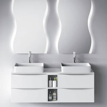 Meuble de salle de bains avec plan de toilette en bois Landes Coycama