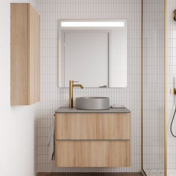 Meuble de salle de bains avec plan de toilette en résine arena Dai Top Royo