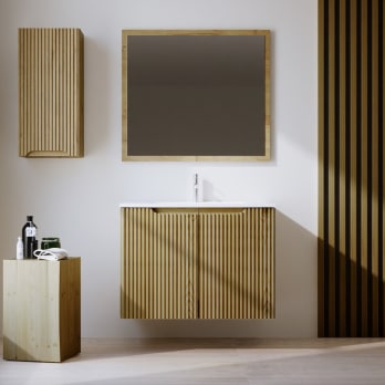 Ensemble de meubles de salle de bains en bois massif Bruntec Alpes 14