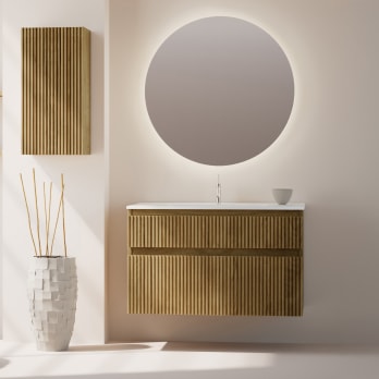 Ensemble de meubles de salle de bains en bois massif Alpes 16 Bruntec