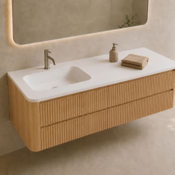 Ensemble de meuble de salle de bains avec lavabo en Solid Surface « Duna » de Bruntec
