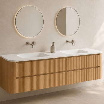 Ensemble de meuble de salle de bains avec lavabo en Solid Surface « Duna » de Bruntec