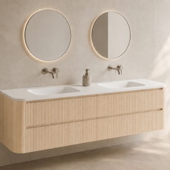 Ensemble de meuble de salle de bains avec lavabo en Solid Surface « Duna » de Bruntec