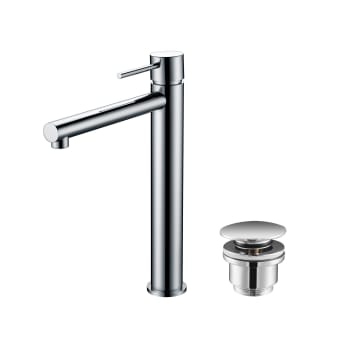 Milos Imex robinet de lavabo à bec haut + pack de bondes click-clack
