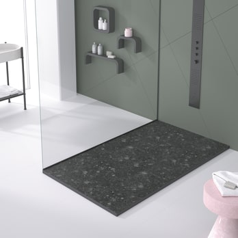 Receveurs de douche en résine décorés Design 3D Terrazzo Bruntec