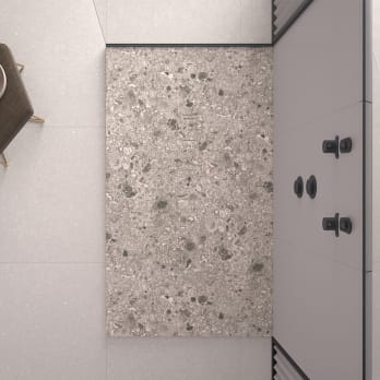 Receveurs de douche en résine décorés Design 3D Terrazzo Bruntec