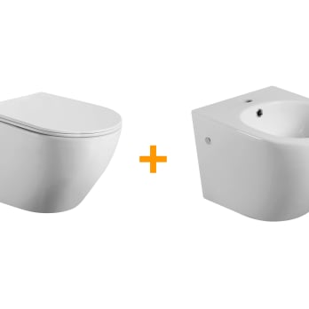 Pack WC suspendu + bidet Lisboa Bruntec