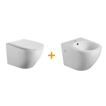 Pack WC suspendu + bidet Lisboa Bruntec
