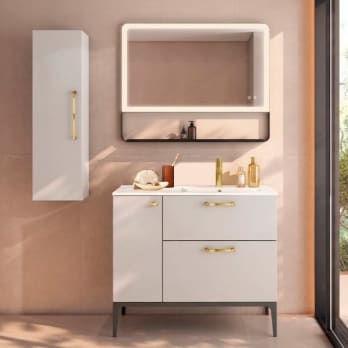 Ensemble de meubles de salle de bains avec banc avec lavabo Flat Verso Viso