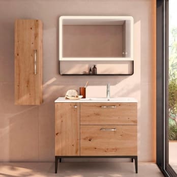 Ensemble de meubles de salle de bains avec banc avec lavabo Flat Verso Viso
