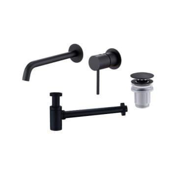 Pack robinetterie de lavabo encastrée Monza  + valve clic-clac + siphon rond apparent Imex