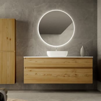 Meubles de salle de bains avec plan de toilette Solid surface Alpes 1 Bruntec