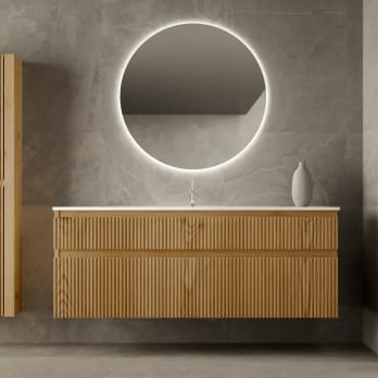 Ensemble de meubles de salle de bain en bois massif Bruntec Alpes 2 rainures Bruntec
