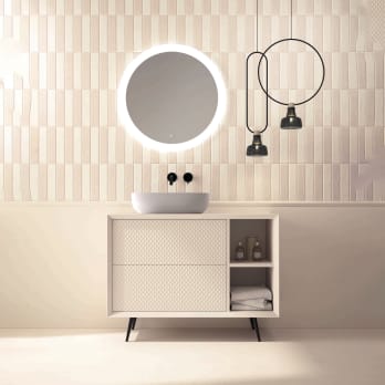 Meuble de salle de bains avec plan de toilette en bois Avila Dos Sue Lux