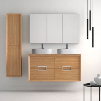 Meuble de salle de bains avec plan de toilette en bois hydrofuge Novus Avila Dos