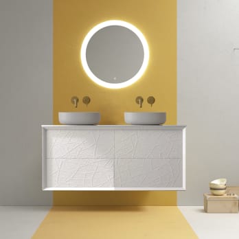 Sue Lux Avila Dos meuble de salle de bain en bois avec plan de toilette
