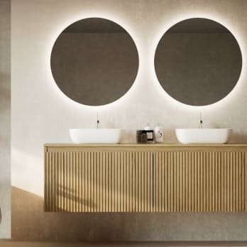 Meuble de salle de bain en bois massif avec plan de toilette Alpes 4 Bruntec