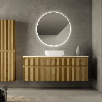 Meubles de salle de bains avec plan de toilette Solid surface Alpes 5  Bruntec
