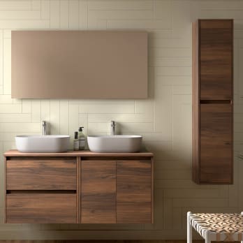 Meubles de salle de bains avec plan de toilette en bois Noja Salgar