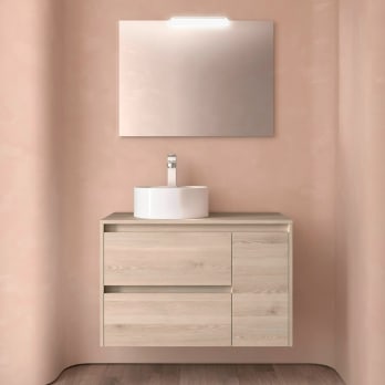 Meubles de salle de bain Noja Salgar avec comptoir en bois