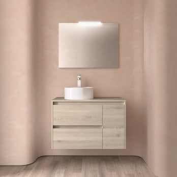 Meubles de salle de bain Noja Salgar avec comptoir en bois