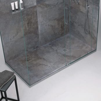 Receveurs de douche en résine décorés Design 3D Ciment Bruntec