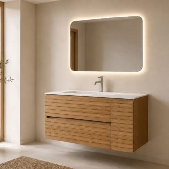 Meuble de salle de bains Alpes 21 Bruntec avec lavabo « Solid Surface »