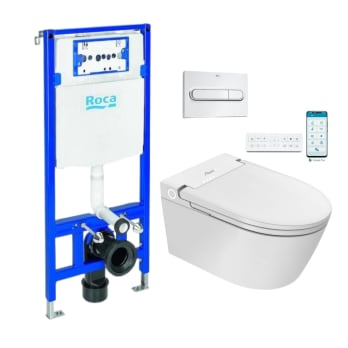 Pack WC japandi intelligent suspendu + réservoir de chasse + plaque de poussée Eos Pro Nashi
