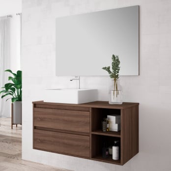 Meuble de salle de bains avec plan de toilette en bois Atlanta Bruntec