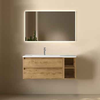 Meuble de salle de bains avec plan de toilette en bois Atlanta Bruntec