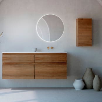 Ensemble de meubles de salle de bain en bois massif palilleria Horizontal Alpes 7 Bruntec