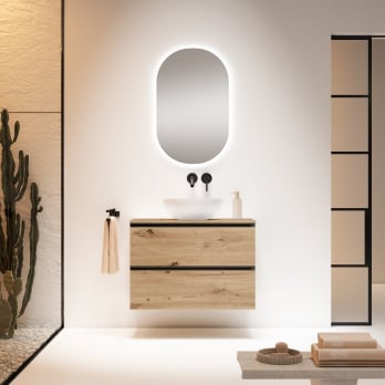 Meuble de salle de bains avec plan de toilette en bois MDF hydrofuge Granada Visobath