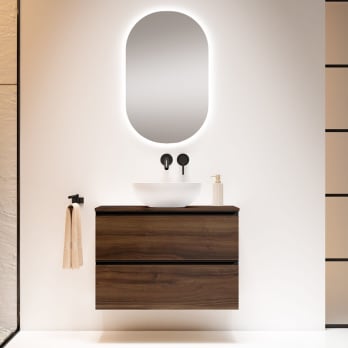 Meuble de salle de bains avec plan de toilette en bois MDF hydrofuge Granada Visobath