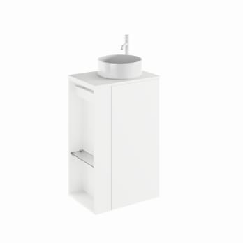 Meuble de salle de bains Bassi Royo avec plan de toilette en bois assorti profondeur réduite
