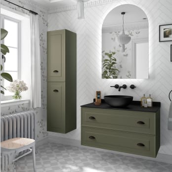 Meuble de salle de bain avec plan en bois Renoir vintage Salgar