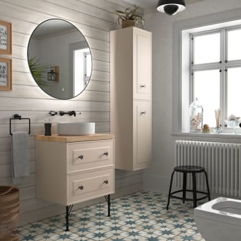 Meuble de salle de bain avec plan en bois Renoir vintage Salgar