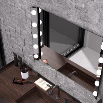 Miroir de salle de bains éclairé Hollywood avec éclairage Eurobath
