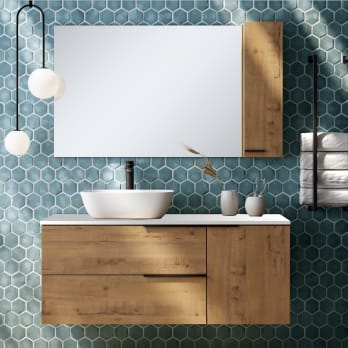 Meuble de salle de bains avec plan de toilette Solid Surface Coban Bruntec