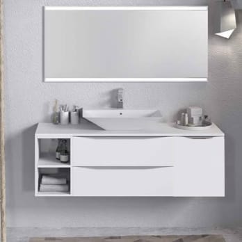 Meuble de salle de bains avec plan de toilette en bois Landes Coycama