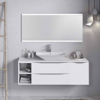 Coycama Landes meuble de salle de bain en bois avec plan de toilette en bois