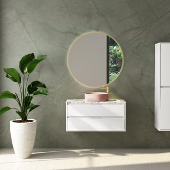 Meuble de salle de bains avec plan de toilette en pierre Boston Bruntec