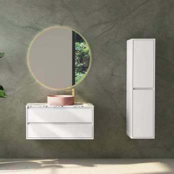 Meuble de salle de bains avec plan de toilette en pierre Boston Bruntec