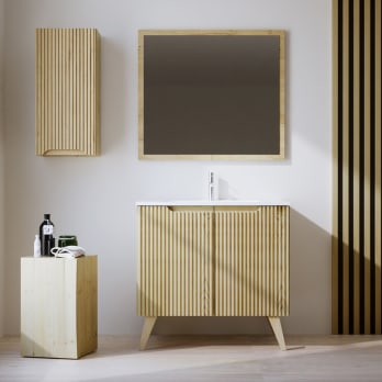 Ensemble de meubles de salle de bain en bois massif Alpes 14 Bruntec