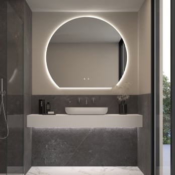 Eurobath Granada 1 miroir demi-lune avec éclairage LED