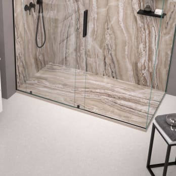 Receveurs de douche en résine décorés Design 3D Marbre Travertin Bruntec