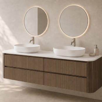 Meuble de salle de bains avec plan de toilette Solid Surface Duna Bruntec