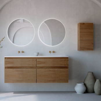 Ensemble de meubles de salle de bain en bois massif palilleria Horizontal Alpes 7 Bruntec