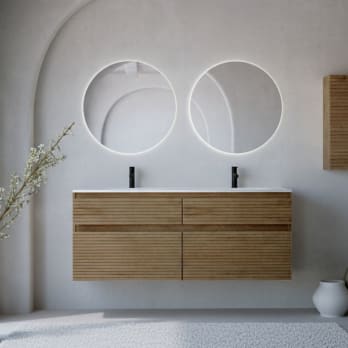 Ensemble de meubles de salle de bain en bois massif palilleria Horizontal Alpes 7 Bruntec
