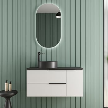 Meuble de salle de bains microtec avec plan de toilette Coban Bruntec