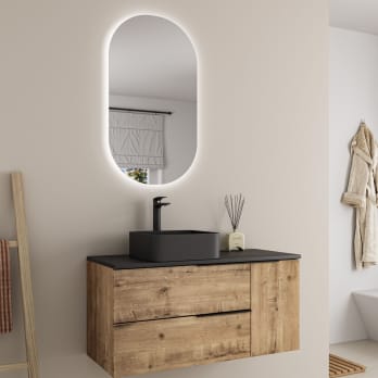 Meuble de salle de bains microtec avec plan de toilette Coban Bruntec
